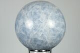 Polished Blue Calcite Sphere - Madagascar #196254-1